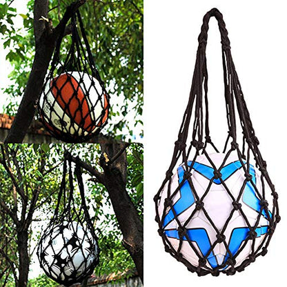 Basketball Net Bag Soccer Football Mesh Storage Sports Ball Holder Nylon Carry Bag Durable Single Ball Carrier 2 Pack Black Fit Ball 3 4 5 - color: black