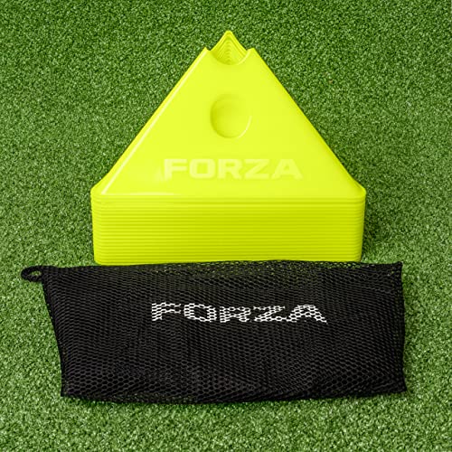 FORZA Jumbo Triangle SuperCones | Professional Football Training Cones with Triangular Design - Ideal for Speed, Agility, and Footwork Drills [Pack of 20 with Carry Bag]
