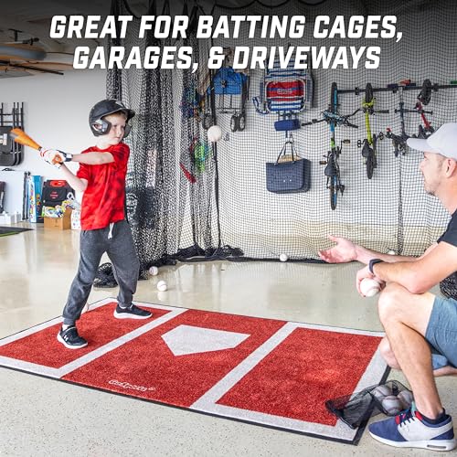 GoSports Baseball and Softball Hitting Mat for Batting Stance Practice - 6 x 4 ft