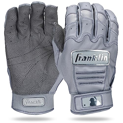 Franklin Sports MLB Baseball Batting Gloves - CFX Pro Youth and Adult - Baseball + Softball - Multiple Sizes + Colors - color: Chrome Gray, size: Youth Medium