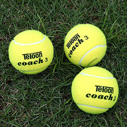 Teloon Pressure Training Tennis Balls-12 or 18 Count-Mesh Carry Bag，4 Colors Available，Pressureless Training Exercise Tennis Balls for Beginners. - color: Yellow-18pcs