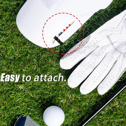 20Pcs Golf Tee Brim Clip for Hat with 10 Golf Tees, Golf Ball Marker Hat Clips, Golf Tee Holder Hat Clips