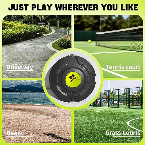 Tennis Practice Rebounder Tennis Trainer Set with String Solo Tennis Trainer Practice Equipment 3 Replacement Rebound Balls Portable Tennis Practice Equipment for Adults Kids