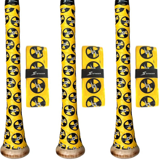 Stinger Sports Premium Polymer Bat Grip (Baseball and Softball) - color: 3-Pack: Nuclear
