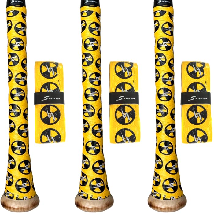 Stinger Sports Premium Polymer Bat Grip (Baseball and Softball) - color: 3-Pack: Nuclear