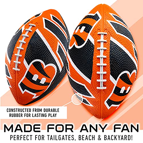 Franklin Sports NFL Team Footballs - Rubber Youth Mini Balls for All Teams - Kids 8.5" Football + Air Pump Sets - Official NFL Licensed - style: Cincinnati Bengals