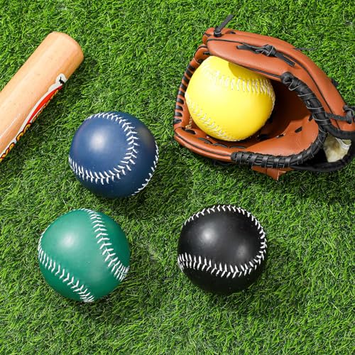 Arrowbash Weighted Softball Training Softballs Set Weighted Balls Bulk for Softball with Drawstring Bag - color: Green, Blue, Yellow, Black