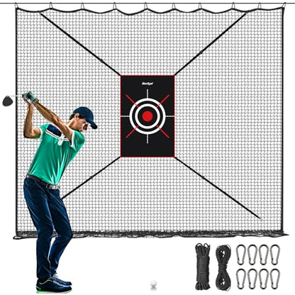 Heavy Duty Golf Practice Net, High-Impact Golf Hitting Net for Indoor/Outdoor Use - size: 10x30ft with target