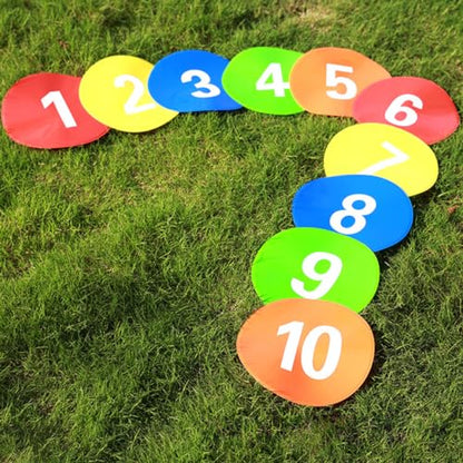 Abaodam 10pcs Football Training Markers Soccer Sign Plates for Gym Class Agility Drills Sports Practices Design Roadblock Pads