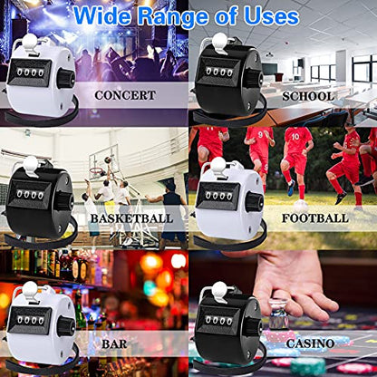 FEBSNOW Handheld Tally Counter Clicker 4 Digital Number Click Counter for School Event Golf Sports Office Stadium