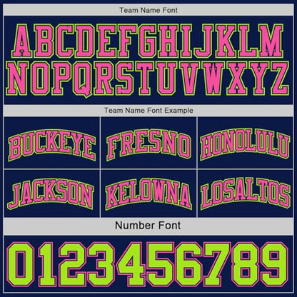 Custom Reversible Basketball Jerseys Men Youth, Personalized Sports Shirts Team Uniforms Printed Name Logo Number - color: Navy Blue and Fluorescent Green - Pink