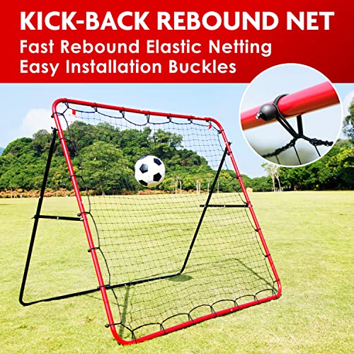 Soccer Rebounder, Kickback Rebound Net - Football Training Gifts, Aids & Equipment for Kids, Teens & All Ages, Perfect Storage
