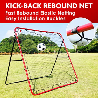 Soccer Rebounder, Kickback Rebound Net - Football Training Gifts, Aids & Equipment for Kids, Teens & All Ages, Perfect Storage