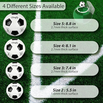Soccer Ball Size 3 with Pump Needle, Size 3 Trainning Classic White Black Thicker PU Tight Weaved Suitable for Youth Boy League Game Trainning - color: White+Black