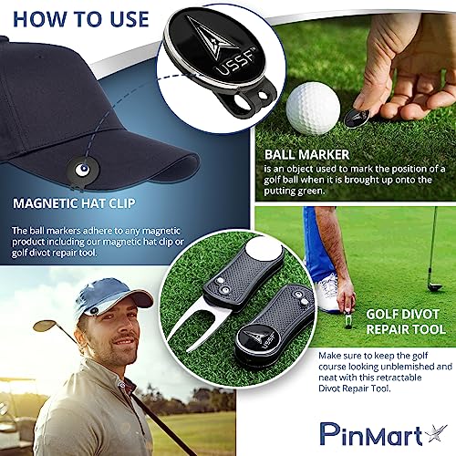 PinMart's Officially Licensed Army Golf Essentials Gift Set, Golf Divot Tool, Hat Clip, Magnetic Ball Markers, Large Ball Marker with Presentation Box - Gifts and Accessories