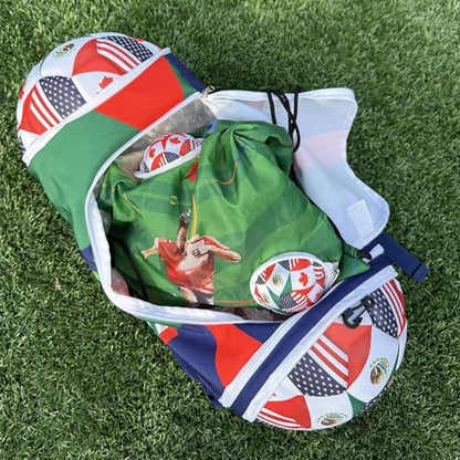 Soccer Ball Duffle Bag Backpack, 2-in-1 Convertible Design, 24 x 9 x 9 inches