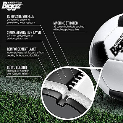 Biggz (6 Pack) Premium Classic Soccer Balls Size 5