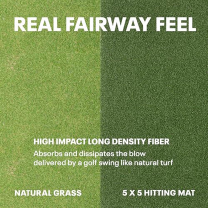 SkyTrak Golf Hitting Mat - 5' x 5' | Premium Feel, Realistic Turf, and Ultimate Stability