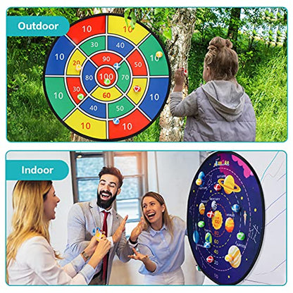 BooTaa 29" Large Dart Board for Kids, Kids Dart Board with Sticky Balls, Boys Toys, Indoor/Sport Outdoor Fun Party Play Game Toys, Birthday Gifts for 3 4 5 6 7 8 9 10 11 12 Year Old Boys Girls - style: 100 Scores +Outer Space