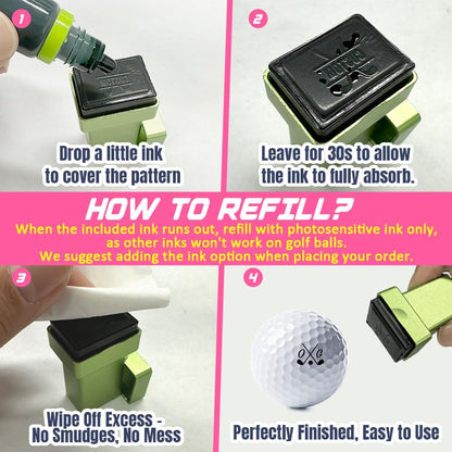 ORYG Custom Self-Inking Golf Ball Stamp - Create Your Signature Ball Marker - Quick-Drying Permanent Golf Ball Marking Tool - Ideal Golf Gift Accessory