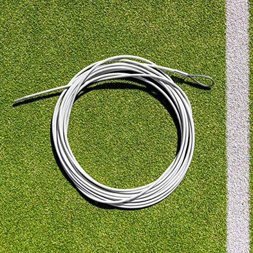 Vermont Tennis Net Headline Wire Cable [33ft or 42ft] | PVC Coated Steel Wire – All Tennis Posts - color: Loop & Pin, size: 42ft (Doubles)