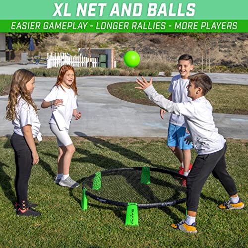 GoSports Slammo XL Extra Large Round Net Game for Beginners - Great for Beach Party, Backyard, and Outdoor Family Fun - Includes 3 Balls, Pump & Carrying Bag