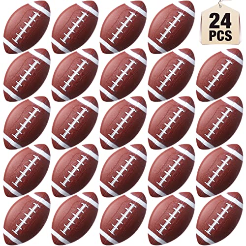 Libima 24 Pcs Mini Inflatable Football 7 Inch Small Rubber Football Sports Playground Balls for Outdoor and Indoor Games Gifts Party Favors