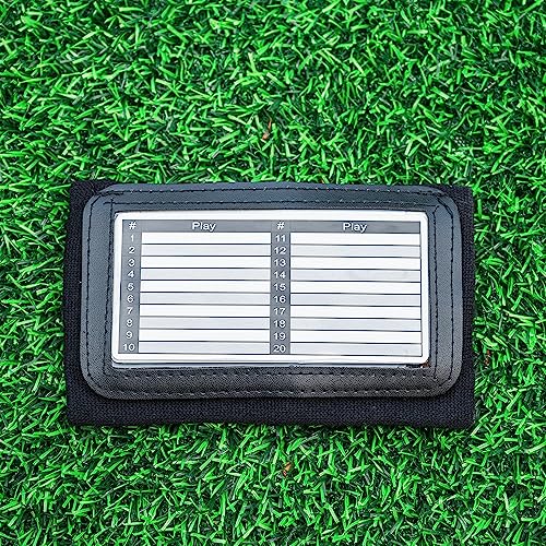 Youth Triple Playbook Wristband Quarterback Wrist(20 Pack)- Playbook QB Wristband - Triple Windows Football Armband - Black