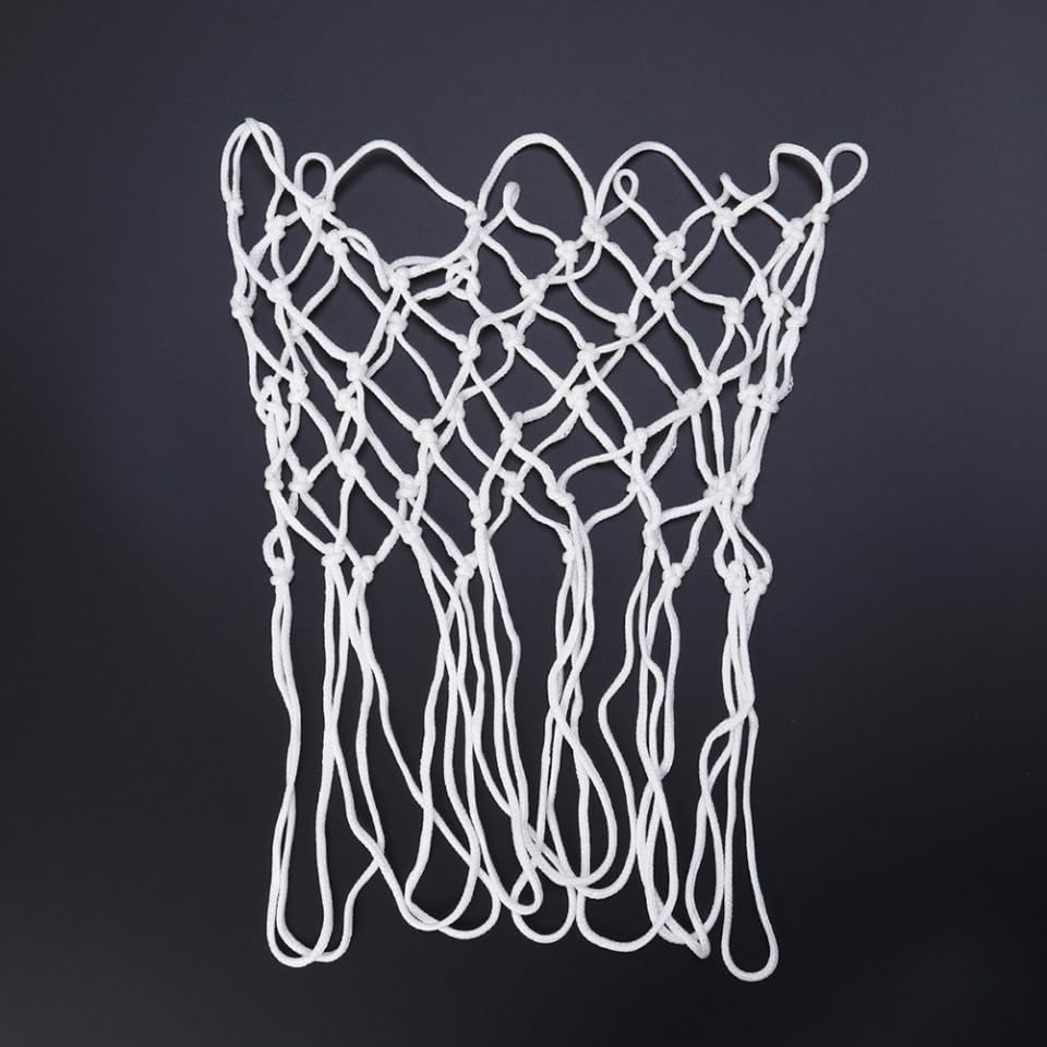 SUPVOX Standard Professional Braided Basketball Net Durable White Polyester for Sports Heavy Duty Design for Use and Weather Resistance