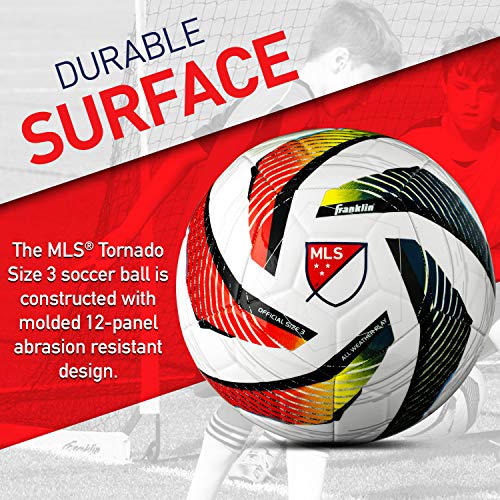 Franklin Sports MLS Tornado Soccer Ball - Soft Cover - Official Size and Weight Soccer Ball - Air Pump Included - size: Size 4 - Ages 8-12