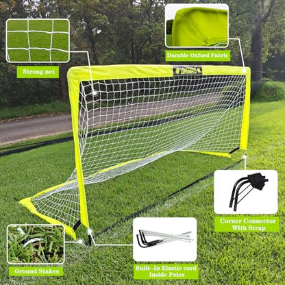 LOMGWAYS Soccer Goal – Foldable Frame Net for Kids + Youth – Indoor + Outdoor Soccer Goal with Carry Bag – Easy Set up – Multiple Sizes for Practice & Games