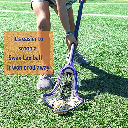 SWAX LAX Lacrosse Training Ball - Indoor Outdoor Practice Less Bounce & Rebounds - color: Blue Camo Sticks
