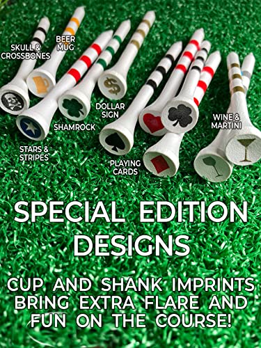 PrideSports Shamrocks Wooden Golf Tees - 2-3/4 Inch, 45 Count - Special Edition - Perfect for St. Patrick's Day