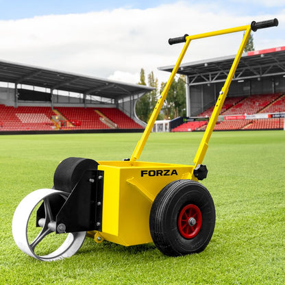 FORZA Wheel Transfer Line Marker – Durable Steel Paint Tank, Adjustable Handle and Easy Line Control | Ideal for Sports Fields & Courts - size: 1" Line Marking Machine, style: With 2.2GAL Tub of Paint