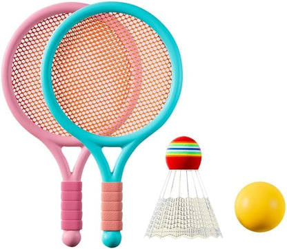 Racket Tennis for Children Outdoor Sports Badminton Racket Kindergarten Toy Set for 3-12years Old Badminton Sets for Backyards Baby Tennis Racket Parent Child Outdoor Game Toys Portable Badminton Set
