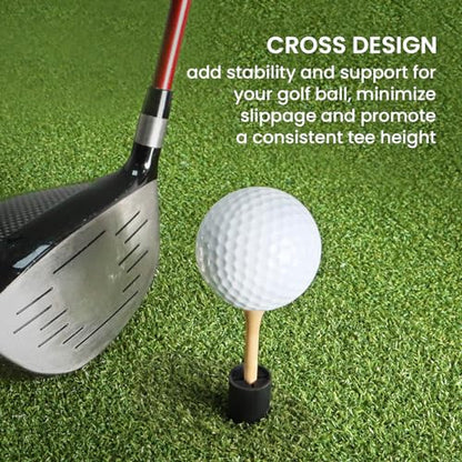 FINGER TEN Golf Rubber Tee Driving Range Value 5 Pack for Indoor Outdoor Practice Mat, Tee Adaptor Size 1.5’’ 2.0’’White Black Tee Holder Set for Hitting Mats - style: Black 5 Pack(1.5, 2.0, 2.75, 3, 3.13)