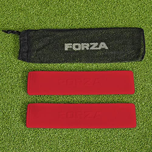 FORZA Throwdown Pitch Line Markers | Pack of 10 Weatherproof Rubber Field/Court Line Markers | 9 Colors Available - color: Red