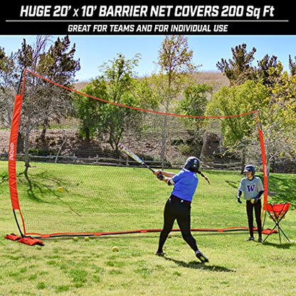 GoSports Portable Sports Barrier Net - 12 ft x 9 ft or 20 ft x 10 ft - Great for Any Sport - Includes Carry Bag - size: 20 ft x 10 ft