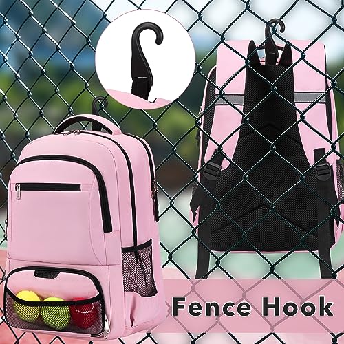 ACESAK Tennis Backpack Tennis Bag for Women Men - Tennis Bag Holds 2 Rackets, Badminton Squash, Pickleball Paddles Balls - color: Pink