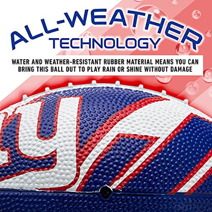 Franklin Sports NFL Team Footballs - Rubber Youth Mini Balls for All Teams - Kids 8.5" Football + Air Pump Sets - Official NFL Licensed - style: New York Giants