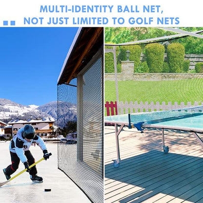 Amazgolf Golf Net,10Ft,15Ft,20Ft,25Ft, 30Ft, 40Ft Golf Practice Net,Sports Practice Barrier Net, Heavy Duty Ball Netting Golf Hitting Net, DIY Ball Net,Baseball Net Hockey Net and Chipping Net - size: 10*15ft