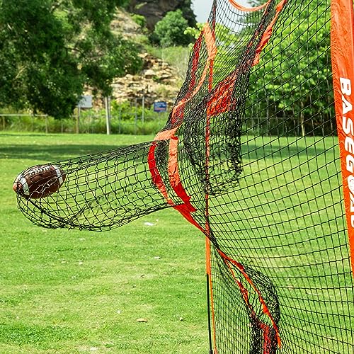BaseGoal 8ft Football Nets with 4 Target Pockets for Improving Accuracy Throwing - style: Red