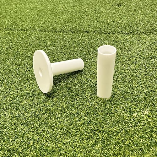 Rubber Golf Tees for Mats, Durability White Driving Range Tees, Value 8 Pack in Mixed Size
