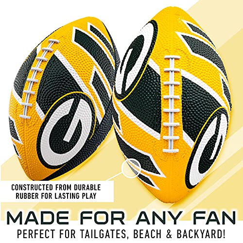 Franklin Sports NFL Team Footballs - Rubber Youth Mini Balls for All Teams - Kids 8.5" Football + Air Pump Sets - Official NFL Licensed - style: Green Bay Packers