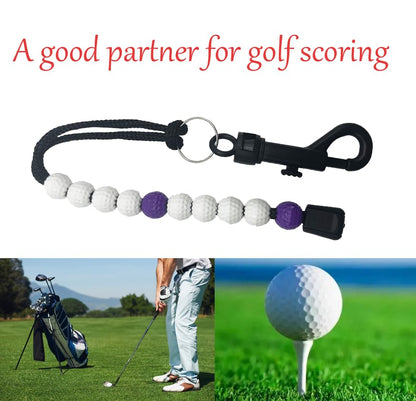Golf Stroke Counter, 4 Pack Golf Beads Score Counter with Clip for Referee Caddy Golfer