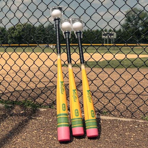 Victus Yardstick, Plastic Baseball Bat for Kids with Custom Plastic Ball, for Use on Turf or Grass, 2 5/8” Barrel and Soft Touch Grip, Lightweight Backyard Baseball Set, 32”
