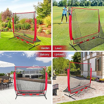 Nova Microdermabrasion 5x5ft Baseball & Softball Net with Bow Frame, Batting Tee - Portable Practice Net for Hitting and Pitching with Carry Bag and Backstop Screen - Great for All Skill Levels - style: Baseball Net Only