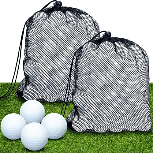 Yunsailing 200 Pcs Plastic Practice Golf Balls Limited Flight Training Golf Balls with 2 Mesh Bags for Indoor Outdoor Backyard Driving Range(White)