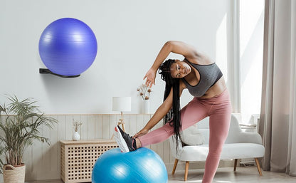 Medicine Ball Rack - Wall Mount Stability Ball Storage Rack(1 Black)
