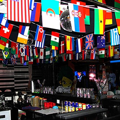 G2PLUS International Flags, 82 Feet 8.2'' x 5.5'' World Flags, 100 Countries Olympic Flag Pennant Banner for Bar, Party Decorations, Sports Clubs, Grand Opening, Festival Events Celebration